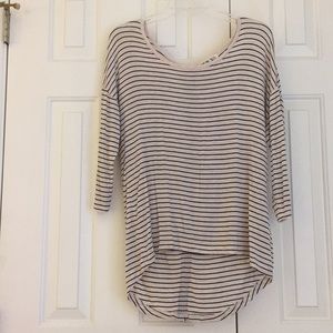 Striped Shirt with Accent Zipper